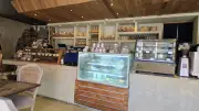Bali Bakery Interior with Rustic Wood and Fresh Baked Goods