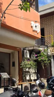 That's Way Canggu Cafe Exterior in Bali with Scooters