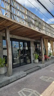Modern Cafe Zoi Exterior in Bali with Wooden Facade