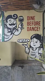 Playful Wall Mural at Felice Canggu Bali: Dine Before Dance