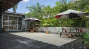Relaxing Outdoor Cafe Seating Area in Tropical Bali Setting