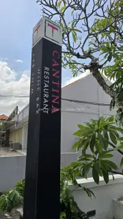 Cantina Restaurant Wine Bar Signpost in Sunny Canggu, Bali