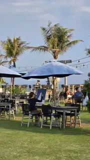 Tropical Beach Club Art Session in Bali with Palm Trees