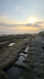 Golden Sunset Over Rocky Cemagi Beach Tidal Pools, Bali