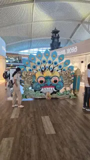 Balinese Demon Mask Art Installation Airport Terminal