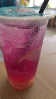Refreshing Pink Iced Drink B-roll Footage at Bali Cafe