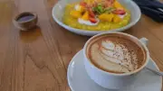 Bali Cafe Breakfast B-Roll Footage with Coffee and Smoothie Bowl