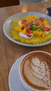 Bali Cafe Breakfast B-roll Footage: Tropical Fruit Bowl and Coffee