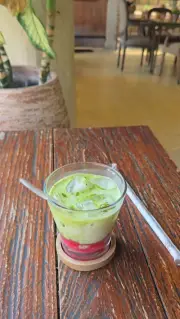 Bali Cafe Interior B-Roll Footage with Layered Drink and Bakery Display