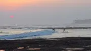 Bali Sunset Surfing B-roll Footage at Pererenan Beach