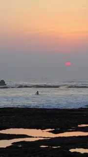 Pererenan Beach Sunset Surfers B-Roll Footage, Bali Golden Hour Waves