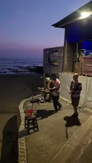 Bali Beach Bar Live Music Sunset Evening Footage, Canggu Nightlife B-Roll