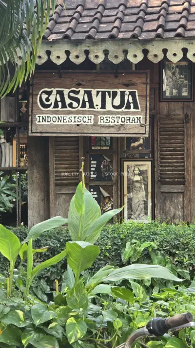Casa Tua Canggu: Traditional Indonesian Restaurant Facade in Bali - stock photo