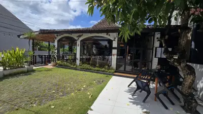 Cantina Bali Canggu Restaurant Exterior with Traditional Balinese Architecture - stock photo