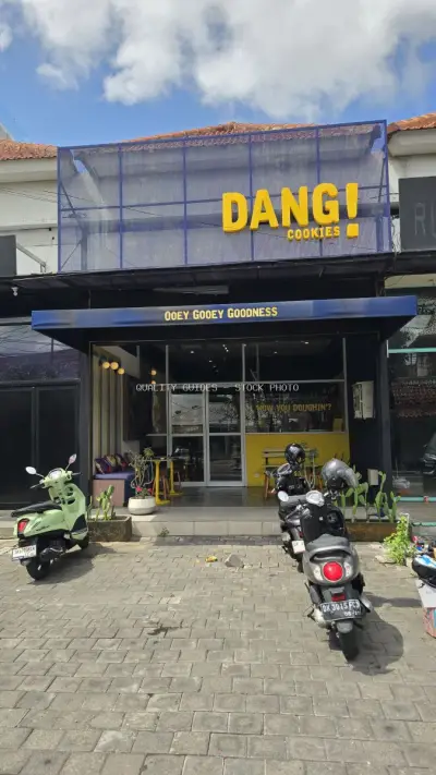 Dang! Cookies Storefront in Bali, Vibrant Local Dessert Shop Exterior - stock photo