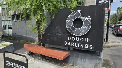 Dough Darlings Canggu Signage in Bali, Popular Donut Shop - stock photo