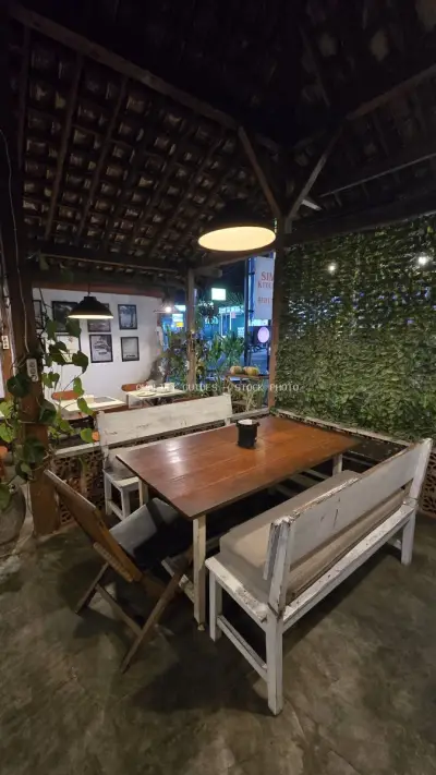 Cozy Evening Dining at Sima Kitchen Bali Restaurant - stock photo