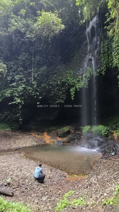 Banyu Wana Amertha Waterfall Bali Tropical Paradise - stock photo