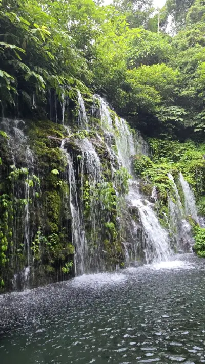 Banyu Wana Amertha Waterfall Bali Tropical Jungle - stock photo
