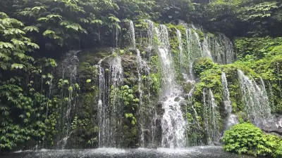 Banyu Wana Amertha Waterfall Bali Tropical Cascade - stock photo