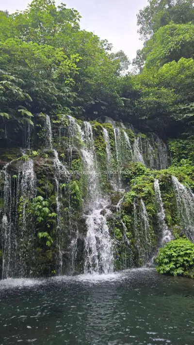 Banyu Wana Amertha Waterfall Bali Tropical Paradise - stock photo