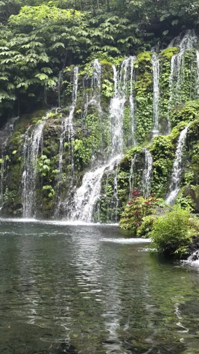 Banyu Wana Amertha Waterfall Bali Tropical Paradise - stock photo
