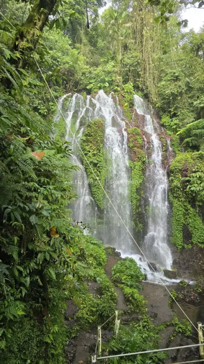 Banyu Wana Amertha Waterfall Bali Tropical Jungle - stock photo
