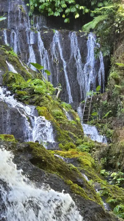 Pucak Manik Waterfall Bali Tropical Cascade - stock photo