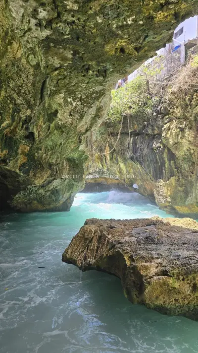 Turquoise Cove at Suluban Beach Uluwatu Bali - stock photo