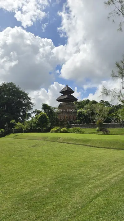 Taman Ayun Temple Bali Landscape with Manicured Grounds - stock photo