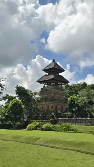Taman Ayun Temple Bali Traditional Architecture Landscape - stock photo