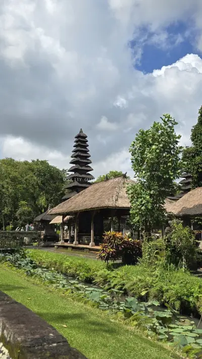 Taman Ayun Temple Bali Traditional Architecture Landscape - stock photo