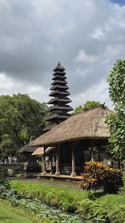 Taman Ayun Temple Bali Tiered Pagoda Architecture - stock photo