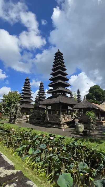 Taman Ayun Temple Bali Iconic Pagoda Architecture - stock photo