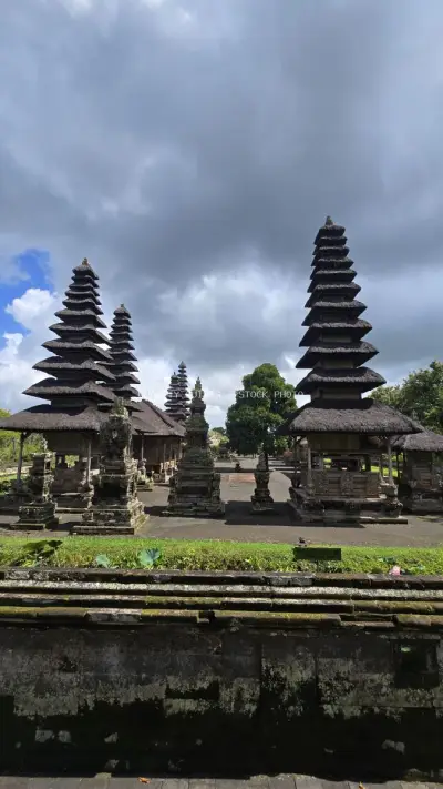 Taman Ayun Temple Bali Iconic Pagodas Architecture - stock photo
