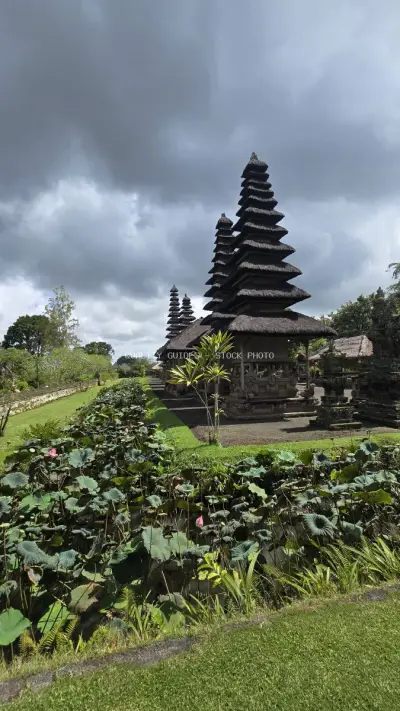 Taman Ayun Temple Bali Traditional Architecture Landscape - stock photo