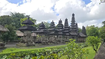 Taman Ayun Temple Bali Traditional Architecture Landscape - stock photo