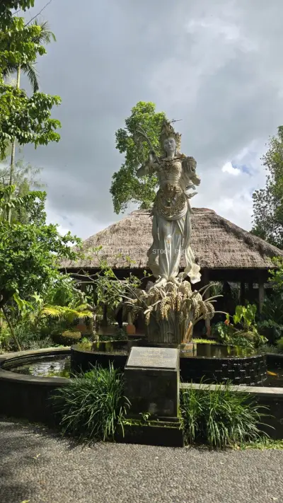Ancient Stone Statue Taman Ayun Temple Bali Indonesia - stock photo