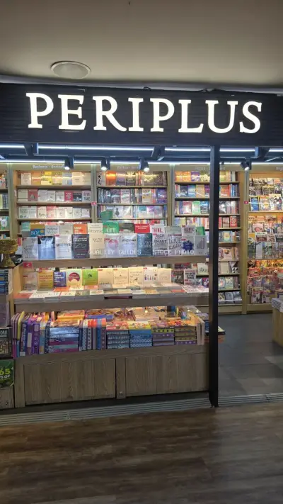 Periplus Bookstore Display at Bali International Airport - stock photo