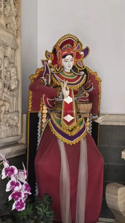 Balinese Traditional Dancer Costume Display Bali Culture - stock photo