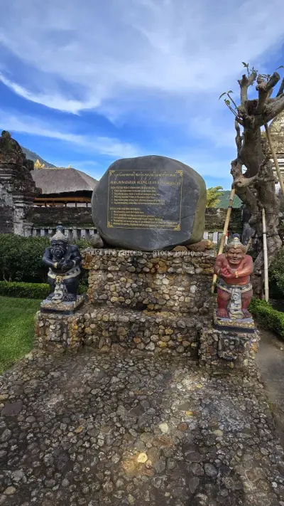 Ulun Danu Beratan Temple Stone Monument Bali - stock photo