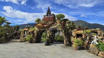 Ulun Danu Beratan Temple Bali Architectural Landmark - stock photo