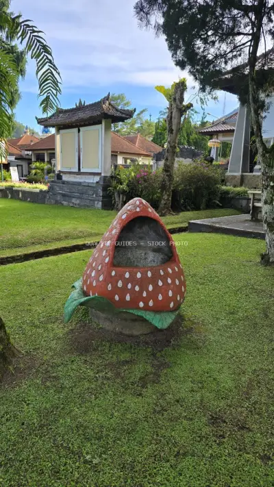 Ulun Danu Beratan Temple Bali Mushroom Sculpture Garden - stock photo