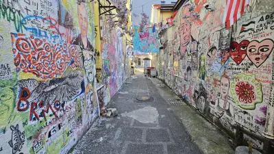 Vibrant Street Art Alley Kwai Chai Hong Kuala Lumpur - stock photo