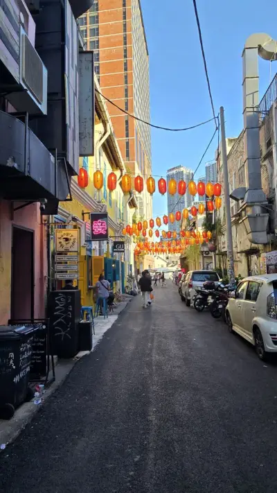 Kwai Chai Hong Alley with Red Lanterns Kuala Lumpur - stock photo
