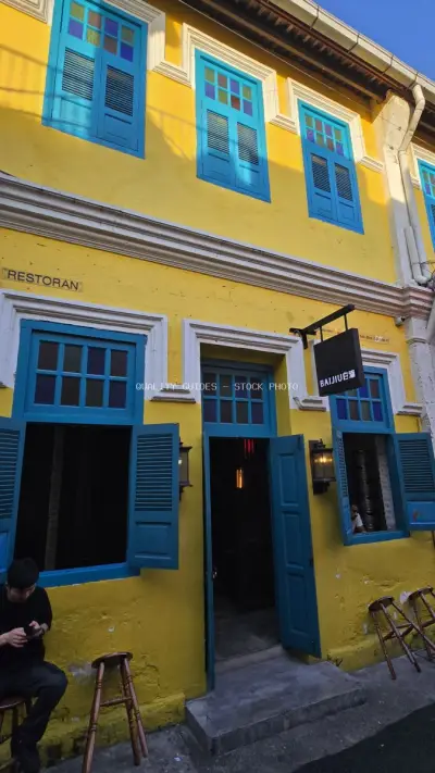 Colorful Colonial Architecture Kwai Chai Hong Kuala Lumpur - stock photo