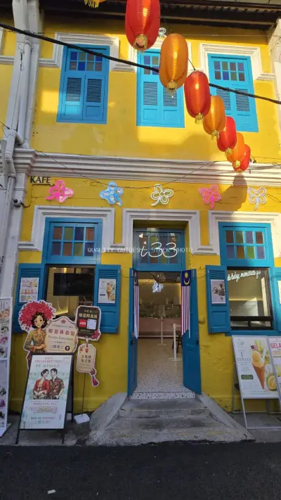 Colorful Kwai Chai Hong Shophouse Kuala Lumpur Street - stock photo