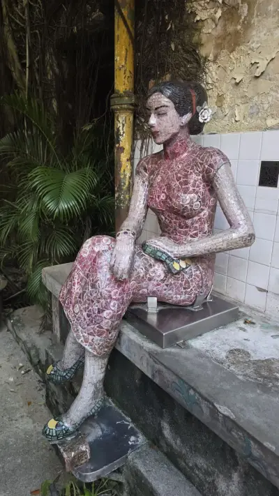 Painted Statue in Historic Kwai Chai Hong Kuala Lumpur - stock photo
