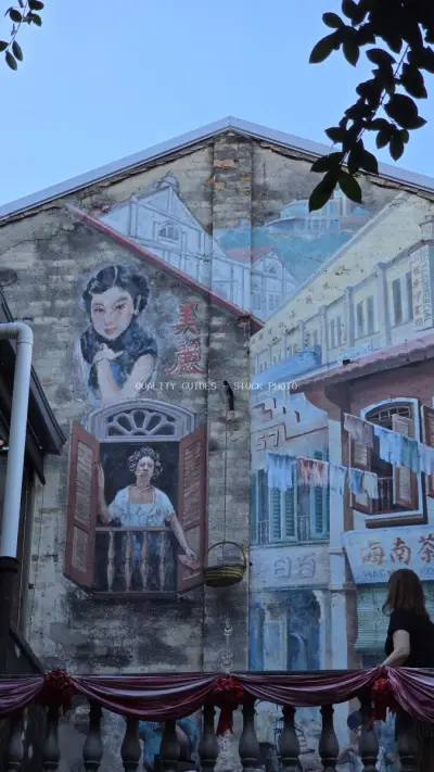 Kwai Chai Hong Street Art Mural Kuala Lumpur Heritage - stock photo
