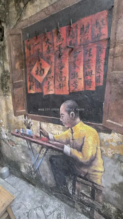 Street Art Calligraphy Mural Kuala Lumpur Heritage - stock photo